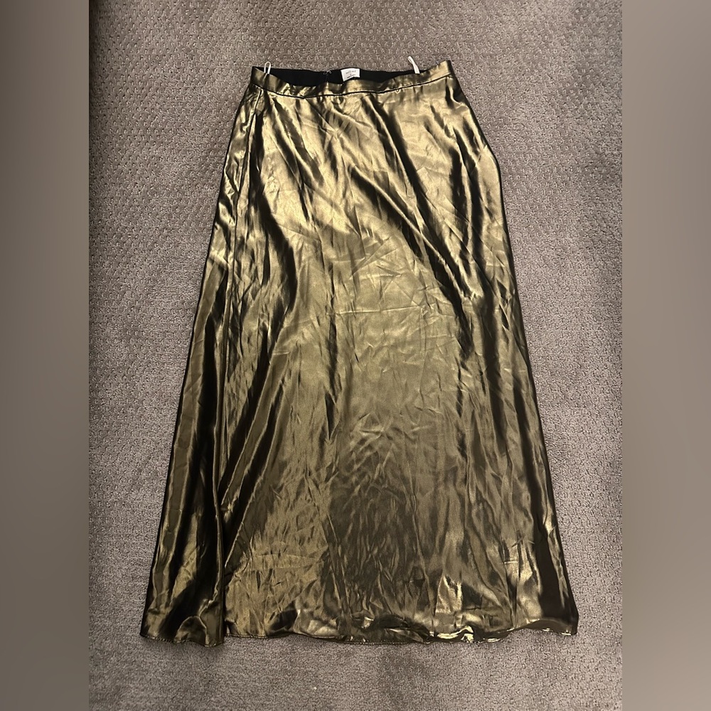 Aritzia gold midi skirt